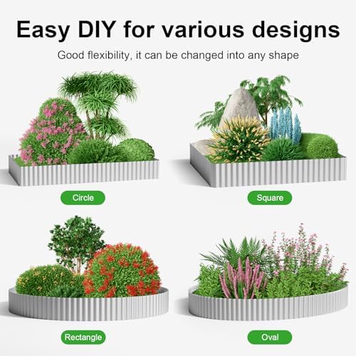 Land Guard Corrugated Garden Edging Border, 12" x 100' Landscape Paver Edging, Tall Landscape Edging, Fence for Garden, Flower Bed, Lawn and Landscape Edging (Silver) - Image 6