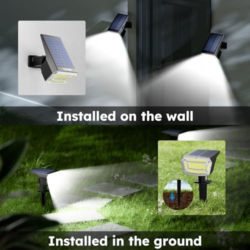 TECKNET Solar Spot Lights Outdoor Waterproof, 59 LEDs, Cool White, 4 Pack - Image 5