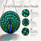 Peacock Stained Glass Suncatcher, Colorful Bird Window Hanging Decor, Elegant Sun Catcher Ornament for Living Room, Bird Lover Gift 11.8 - Image 3