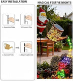 Christmas Solar Kettle Lights Garden Lawn Decorative Lights, Christmas Solar Kettle Lights, Outdoor Waterproof Hanging Metal Watering Can with LED Light for Gardens Lawn Patio (Mix) - Image 6