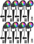9W RGB Low Voltage Landscape Lights Color Changing Remote Control Spotlights Waterproof LED Landscape Lighting for Garden Pathway Christmas Halloween Outdoor Decorative(8Pack with Connectors) by ALEDECO