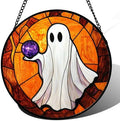 Halloween Stained Glass Window Hanging Ghost Suncatche Gift for Women 12" by amderven
