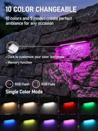 LEONLITE 12-Pack RGBCW 7 Inch LED Hardscape Lighting, Color Changing - Image 2