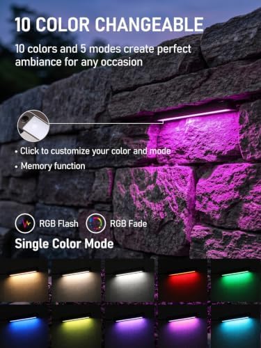 LEONLITE 12-Pack RGBCW 7 Inch LED Hardscape Lighting, Color Changing - Image 2