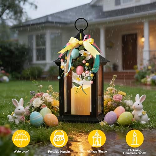 JOIONE Easter Decorative Candle Lanterns, 2 Packs 14" Spring Porch Decor - Image 6