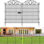 No Dig Garden Fence Outdoor for Yard, 5 Panels with Gate by FencePost