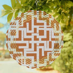 12 Inch Orange Checkered Wind Spinner for Yard and Garden, Geometric Modern Abstract Art Hanging Ornaments Outdoor 3D Kinetic Wind Sculpture Spinners Indoor Outdoor Patio Décor Ornaments Gift - Image 2