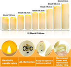 YIWER Plastic Waterproof Flameless Candles Set of 18: Battery Operated Candles Ivory Flickering Pillar Candles Include 4"/5"/6"/7"/8"/9" with 10-Key Remote 2/4/6/8H Timer Function - Image 5