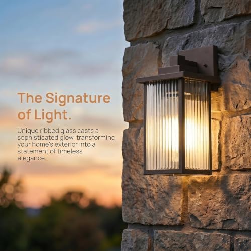 2-Pack 13" Oil-Rubbed Bronze Outdoor Wall Light, All-Metal Porch Light - Image 3