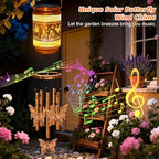Butterfly Solar Wind Chimes for Outside, Gifts for Mom Women Grandma Birthday Memorial Teacher, 32" Windchimes Outdoor Decor Hanging Solar Lantern for Garden Porch Patio Backyard - Image 4