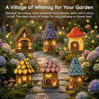Solar Fairy-Tale Mushroom Cottage Garden Light (Pink) - Image 5