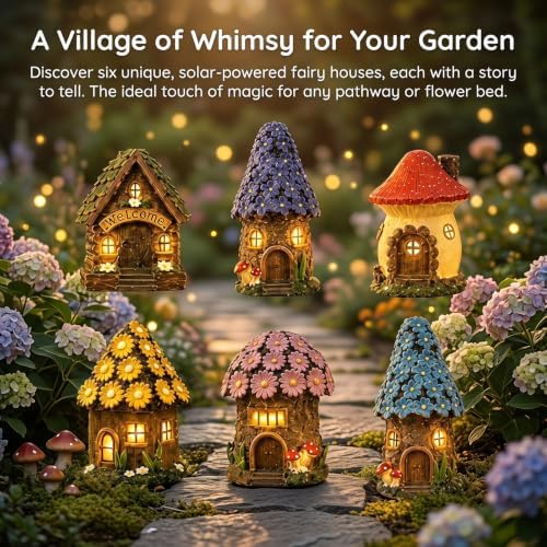 Solar Fairy-Tale Mushroom Cottage Garden Light (Pink) - Image 5