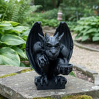 OLOMA Concrete Gargoyle Statue Gothic Garden Decor Heavy Outdoor Sculpture Made from Stone with Protective Resin Coating Weather Resistant Mythical Guardian for Yard Patio Entryway by OLOMA