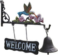 Cast Iron Doorbell Wall Bell Indoor Outdoor Din Cast Iron Doorbell with Welcome Sign Hummingbird Dinner Bells Farmhouse Wall Bell Hanging Bell Home Decoration Doorbell by Unknown