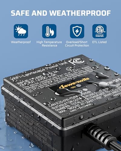 DEWENWILS 60W WiFi Low Voltage Transformer, 120V AC to 12V DC - Image 4