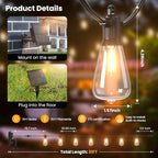 FOOMAN 31FT Solar String Lights Outdoor Waterproof IP65 with USB-Charging - Image 2