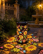 Colorful Sunflower Glow Solar Garden Lantern, 2026 Waterproof Outdoor Solar Powered Hanging Light for Garden, Patio, Pathway Lantern, Let Your Garden Bloom with Light After Sunset (Colorful*1, Small) by Unknown