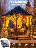 6 Pack Solar Christmas Lights Outdoor, 198FT 600 LED Solar String Lights - Image 4