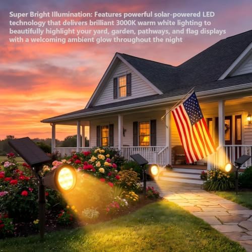 6Pack Solar Lights Outdoor IP65 Waterproof Landscape Spotlights 3000K - Image 7