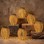 VIHOSE 6 Pack Solar Lantern Outdoor Waterproof Rattan, Oval by VIHOSE