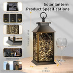 Solar Lanterns Outdoor Waterproof Hanging Vintage Led Fairy Lights Lantern, Upgraded Solar and AAA Battery Powered, for Outside Yard and Indoor Tables, Window Sill, 2 Pack - Image 6