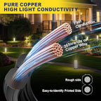 haisstronica 16/2 Low Voltage Landscape Wire 500ft - Copper Direct Burial Waterproof Cable for Landscape Lighting, Outoor Pathway Lights & Garden LED,UL Listed,UV Resistant - Image 2