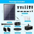 Biling 8W Solar Fountain Pump, Solar Water Pump with 3600mAh Battery Backup Work All Day, 5ft Tubing 5 Nozzles, Solar Fountain for Bird Bath, Garden Pond, Fish Tank and Hydroponics - Image 5