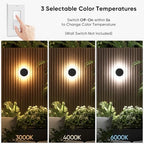 LED Outdoor Wall Light, Modern Black Exterior Sconce Light, Round - Image 2
