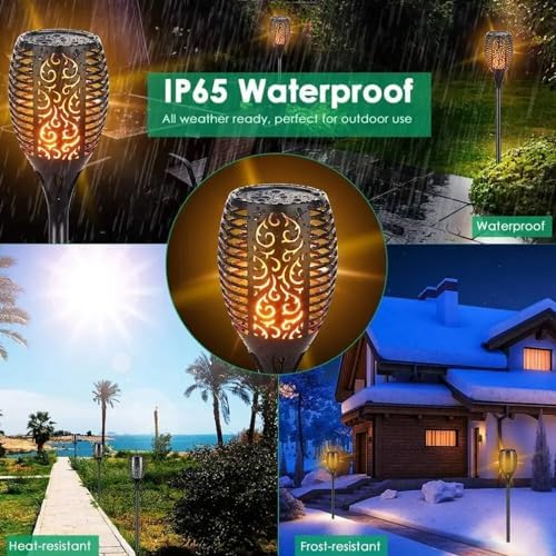 XIHAMA Solar Garden Flame Light - Waterproof Outdoor Solar LED Dancing Flame Torch, Flickering Torch for Garden Decoration, Lawn Path, Yard and Patio Light (4 Pack) - Image 6