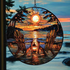 Beach Campfire Acrylic Suncatcher by AVAGAN