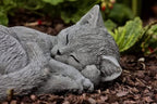 Curled up Sleeping cat Figurine Garden Resting Kitty Statue Cute Concrete cat Sculpture Great Gift for pet Lovers - Image 4