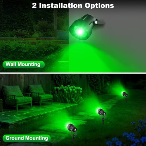 Green Spotlights Outdoor, 14 LED Landscape Lighting with US Plug for Tree - Image 4
