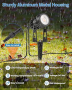 HIBOITEC Low Voltage Landscape Lighting with Transformer Photocell Sensor and Timer Spotlights Kit 56FT ETL Approved Wire 2700K 6 Packs - Image 3