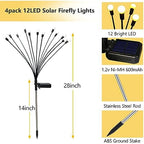 Solar Garden Lights Outdoor, 4 Pack 40 LED Solar Firefly Lights Waterproof, Sway by Wind, Swaying Light for Yard Patio Backyard Garden Planter Flower Bed Pathway Outdoor Decoration (Warm White) - Image 2