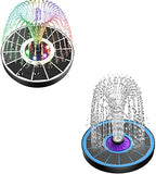 SZMP Solar Fountain Upgraded 100% Glass Panel & Solar Fountain 3.5W Bird Bath Fountains with Flower 2023 Upgraded Glass Panel (Blue) by SZMP