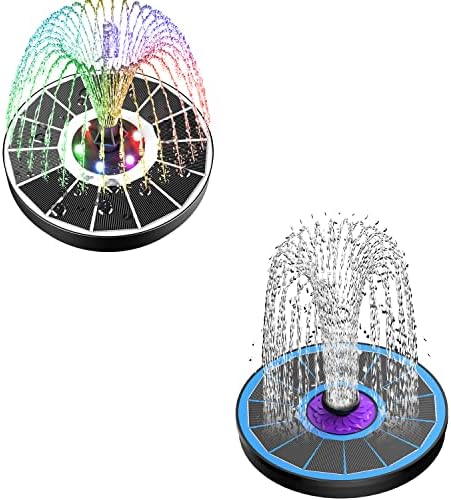 SZMP Solar Fountain Upgraded 100% Glass Panel & Solar Fountain 3.5W Bird Bath Fountains with Flower 2023 Upgraded Glass Panel (Blue) by SZMP