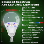 ALIDE Full Spectrum Grow Light Bulbs for Indoor Plants E12 Candelabra Base - Image 2