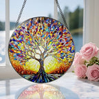 Stained Glass Window Hanging, 8 in Tree of Life Sun Catchers Indoor Window, Stained Glass Suncatcher, Gifts for Women, Her, Wife, Friend and Mom for Mother's Day, Christmas, Birthday - Image 5