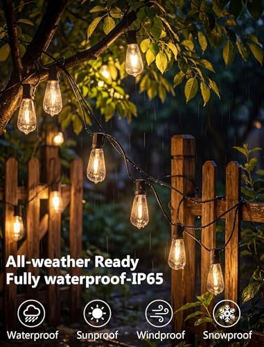 45FT Outdoor String Lights, 30 ST40 Edison LED Patio Lights - Image 5