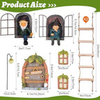 7 Pcs Fairy Garden Accessories Tree Hugger Gnome Statue Tree Faces - Image 2