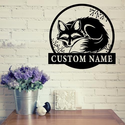 Custom Fox Wall Signs - Personalized Metal Art - Name Signs - Gift for Fox Lover - Wall Hangings - Housewarming Gift - Image 5