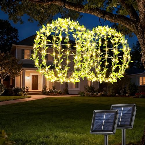 Joomer Solar Ball Lights Outdoor, 2Pack 13 & 11in Total 264 LED, Warm White - Image 3