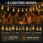 Boho Fairy String Lights Outdoor Backyard Solar String Lights LED for Garden Patio Porch Decor USB Waterproof Shatterproof Bulbs 8 Modes Edison Night Lamp Party Gift(33ft 24Lights,Colorful Normal) - Image 5