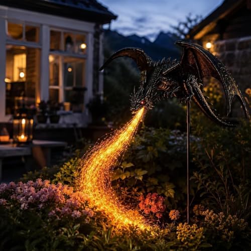 Solar Dragon Fire Garden Light, Dragon Garden Stake Outdoor Decor (1Pcs) - Image 7