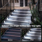 echosari 12 Pack Solar Step Lights 100 Lumen Ultra Bright Cool White - Image 5