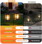 Brightever 6-Pack Solar Lanterns Outdoor Lights, Upgraded Flickering Flame Solar Lanterns Outdoor Waterproof, Hanging Solar Lights for Outside with Clip, Solar Lantern Lamps for Backyard Garden Decor - Image 6