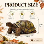 21.3" Resin Turtle Outdoor Garden Statue, with Realistic Shell Detail - Image 2