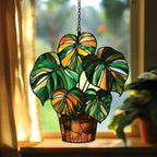 Monstera Plant Pot Acrylic Suncatcher by AVAGAN