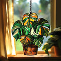 Monstera Plant Pot Acrylic Suncatcher by AVAGAN