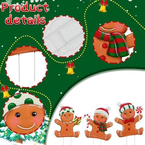 Metal Christmas Gingerbread Man Yard Stake 35 Inch - Image 4